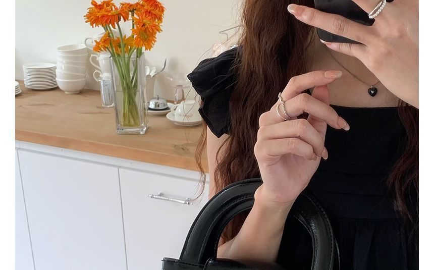 Heart Lock Handbag Leather Faux