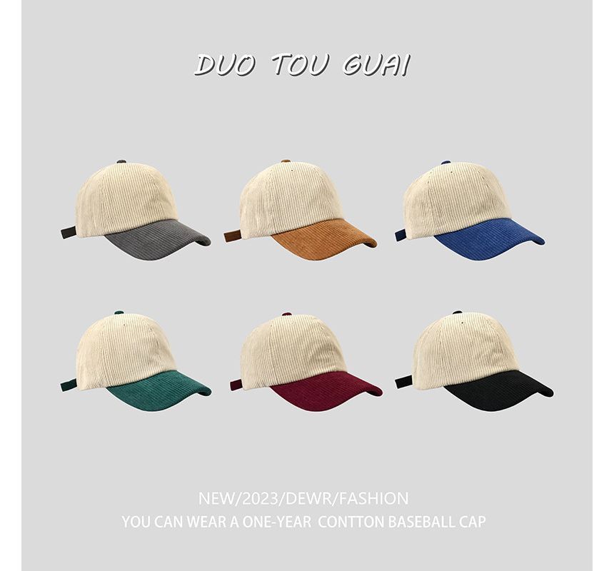Two Cap Baseball Tone Corduroy