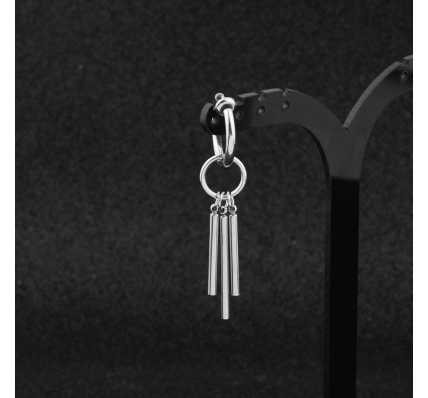 Bar Drop Hoop Earring / Ear Stud / Clip-On Earring