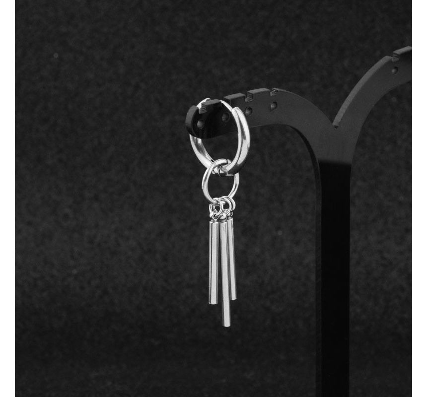 Bar Drop Hoop Earring / Ear Stud / Clip-On Earring