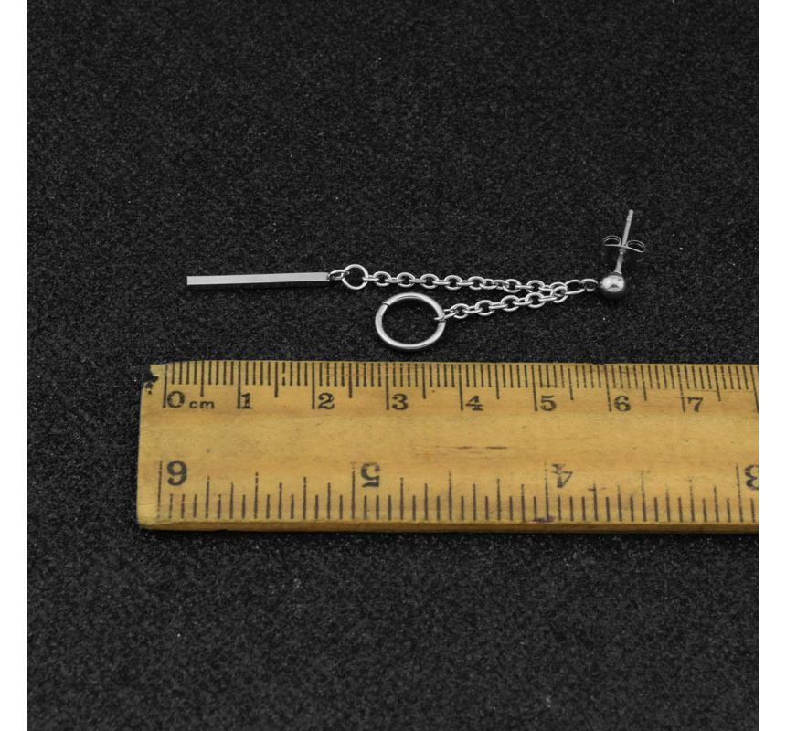 Bar Hoop Drop Earring / Ear Stud / Clip-On Earring