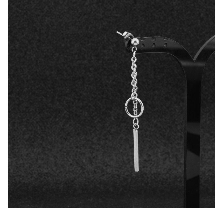 Bar Hoop Drop Earring / Ear Stud / Clip-On Earring
