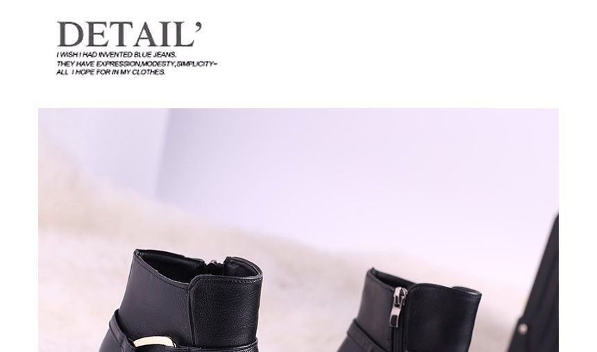 Boots Heel Chunky Plain Short