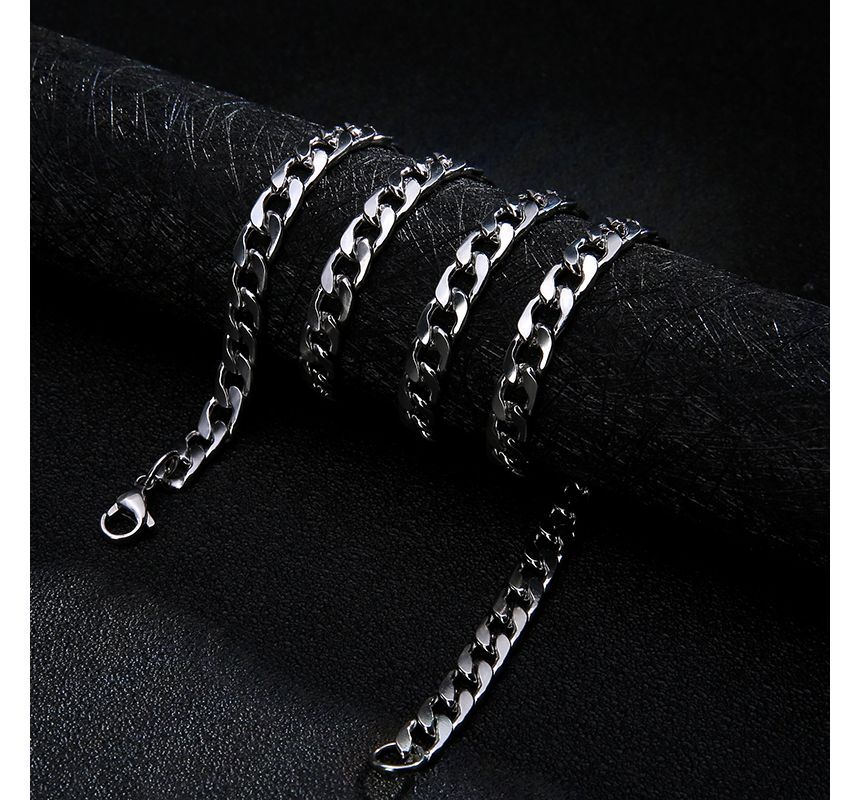 Unisex Silver-Tone Chain Necklace