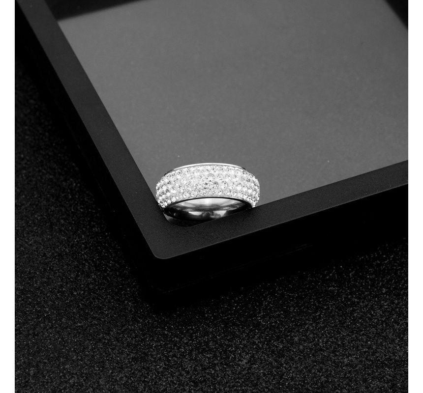Rhinestone Stainless Steel Ring