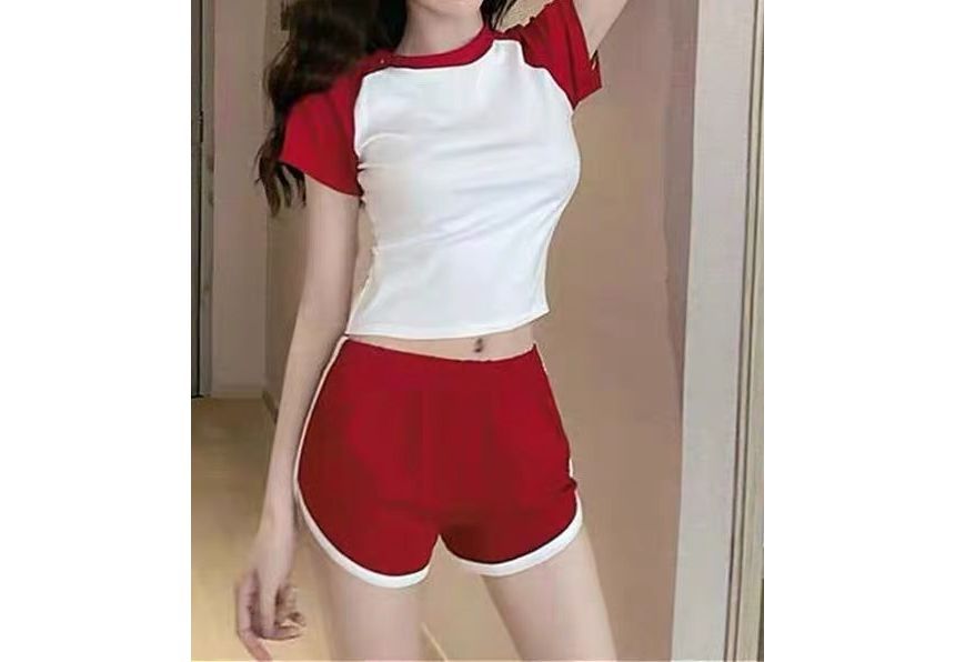 Piped Elastic Shorts Waist