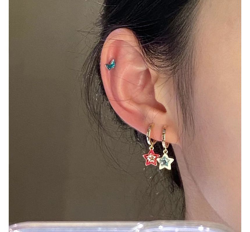 Set Earring Dangle Designs) 6: Alloy Star of (Various