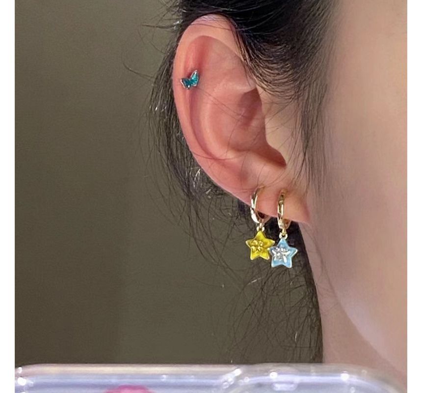 Set Earring Dangle Designs) 6: Alloy Star of (Various
