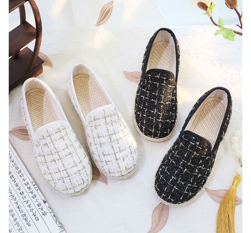 Espadrille Slip-Ons Plaid
