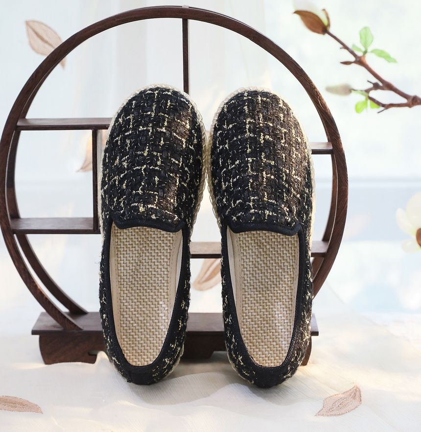 Espadrille Slip-Ons Plaid