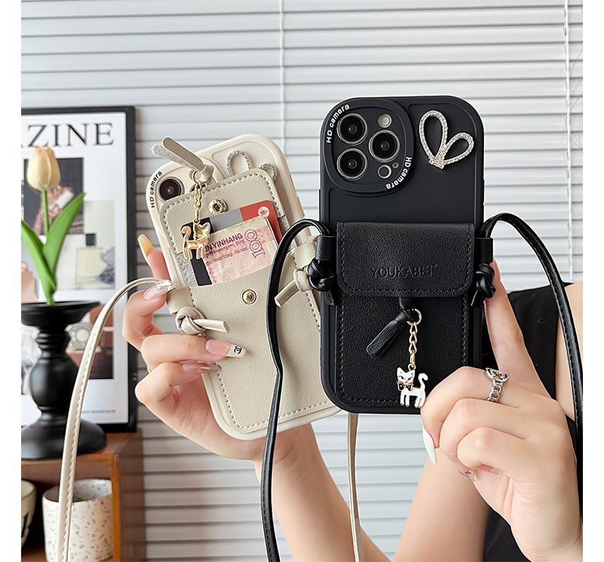 Phone Case Card Pendant Cat Holder