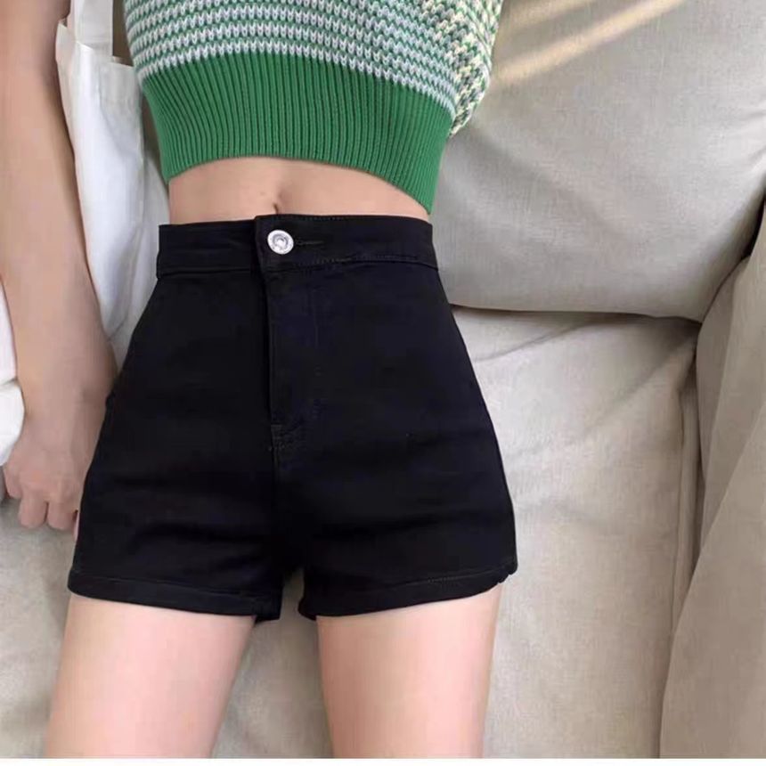 High Waist Washed Ripped Wide Leg Jeans / Mid Waist Plain Denim Shorts (Various Designs)
