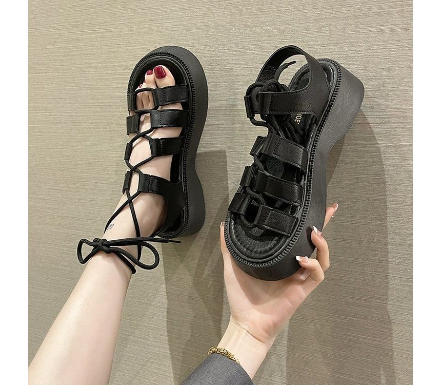Platform Sandals Lace-Up Gladiator