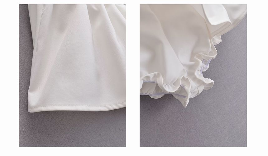 Mid Skirt Mini A-Line bow Plain Waist