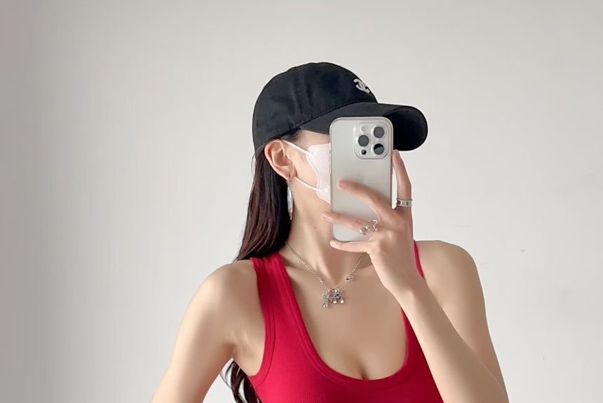 Sleeveless Bodysuit Neck Scoop Top Plain