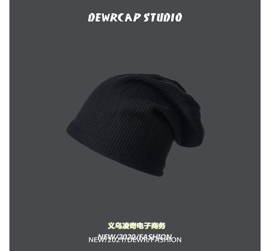 Knit Plain Beanie Slouchy