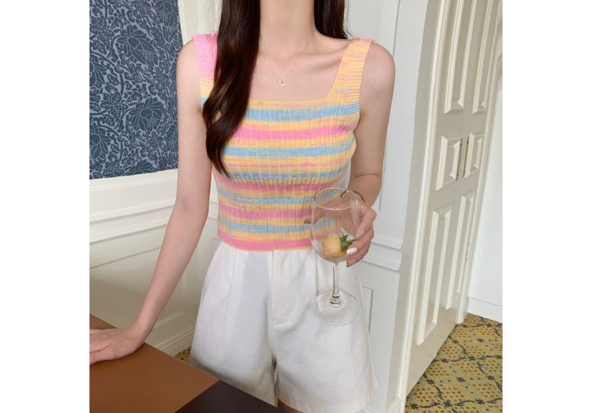 Knit Striped Sleeveless Top