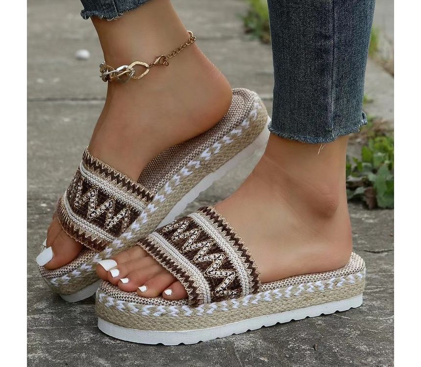 Sandals Patterned Slide Platform