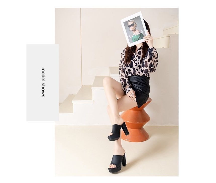 Platform Heel Chunky Sandals Slide