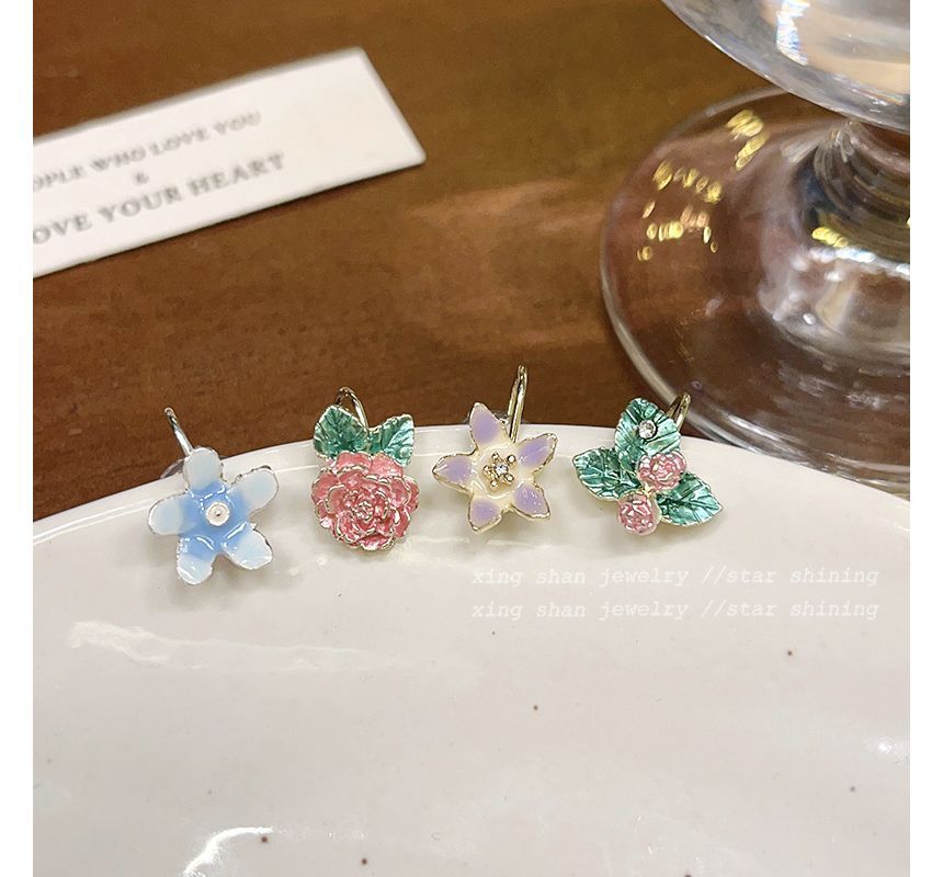 Alloy Earring 4: Set (Various of Designs) Floral