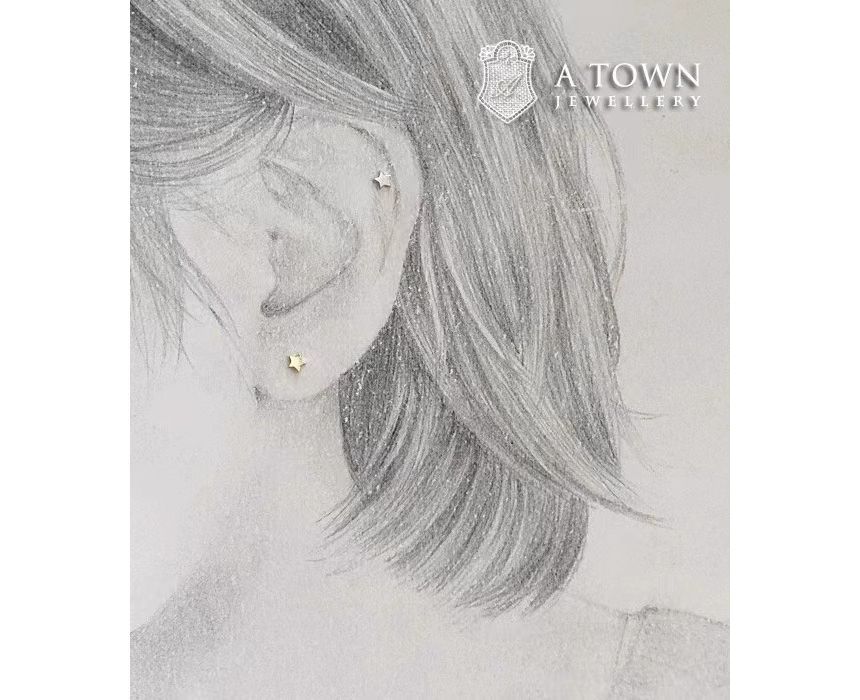 Star Sterling Silver Stud Earring