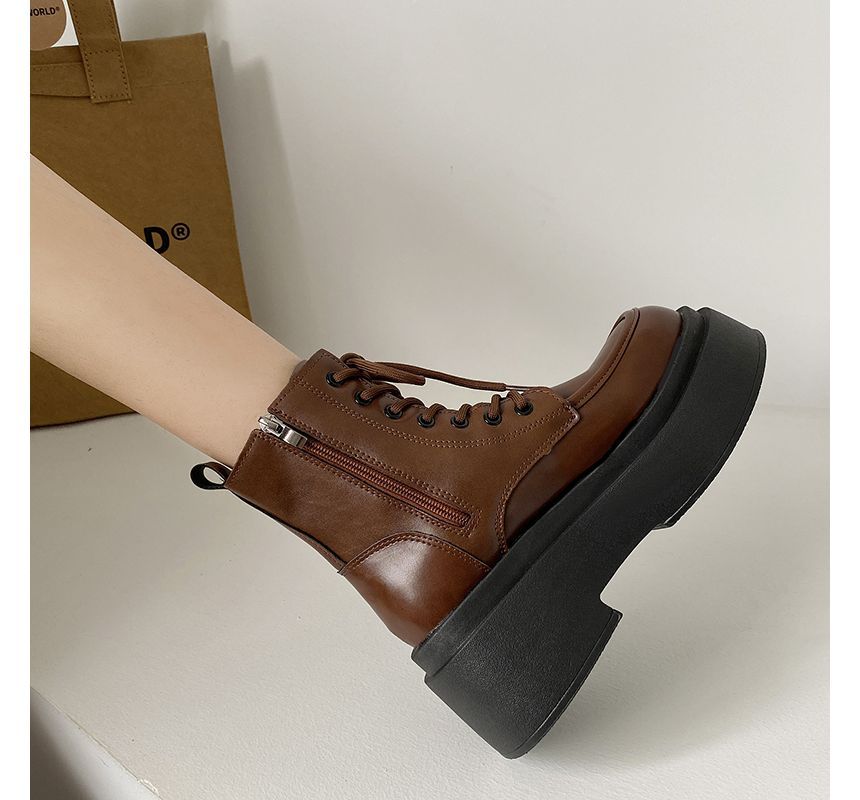 Boots Platform Up Short Lace