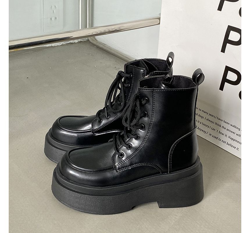 Boots Platform Up Short Lace