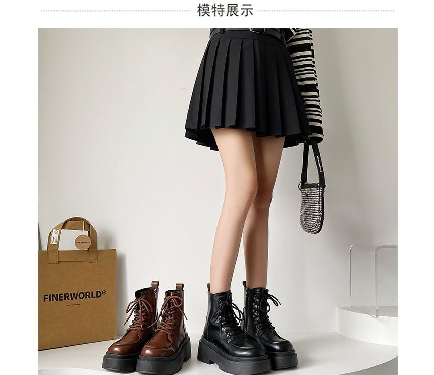 Boots Platform Up Short Lace