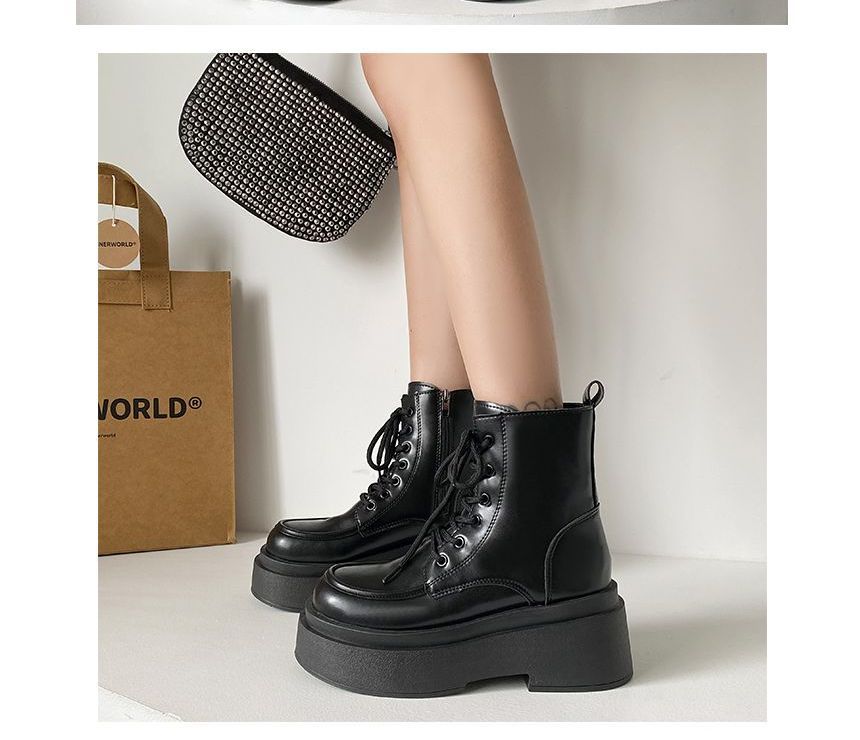 Boots Platform Up Short Lace