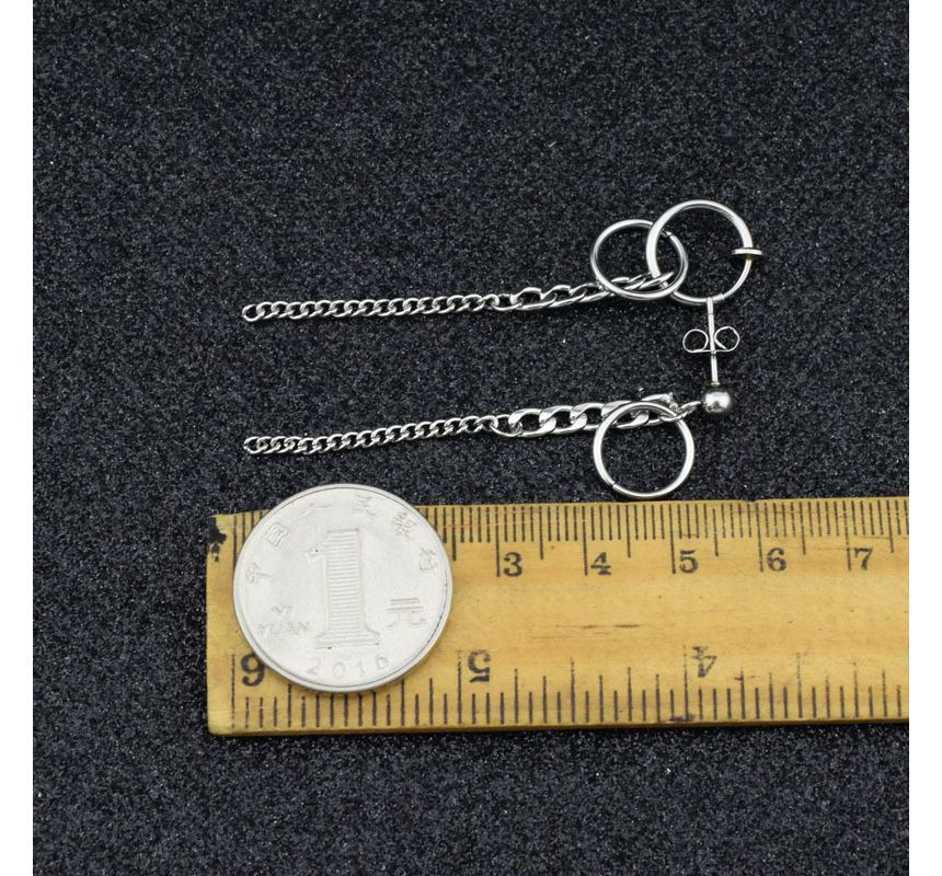 Chain Hoop Drop Earring / Clip-On Earring
