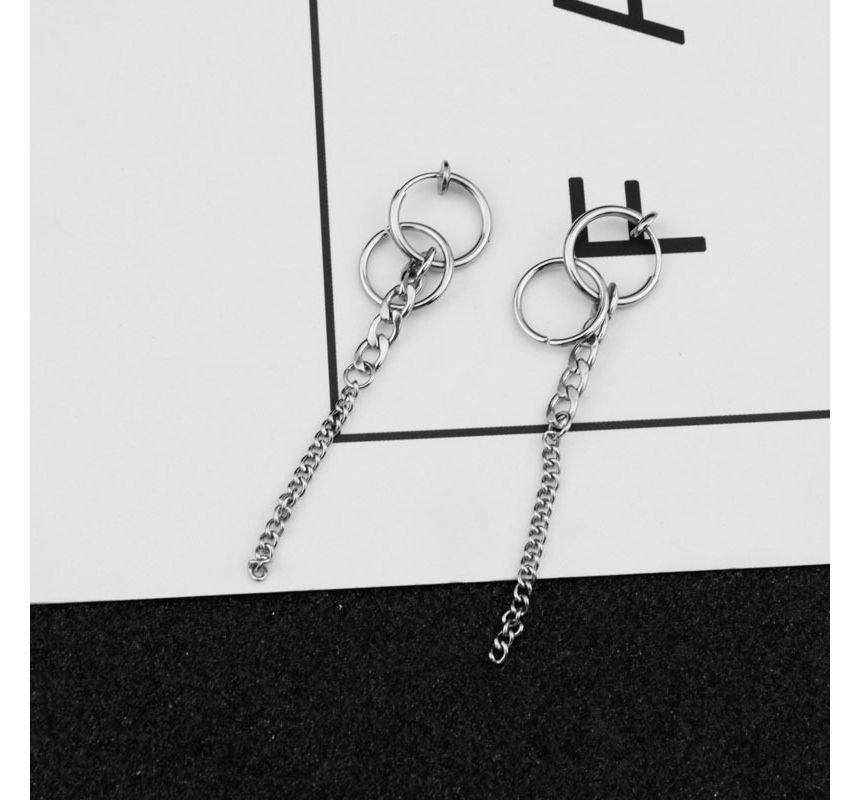 Chain Hoop Drop Earring / Clip-On Earring