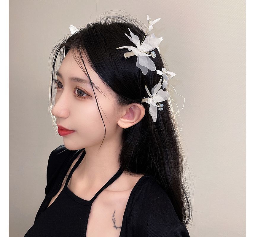 Clip Butterfly Gemstone Set Hair /