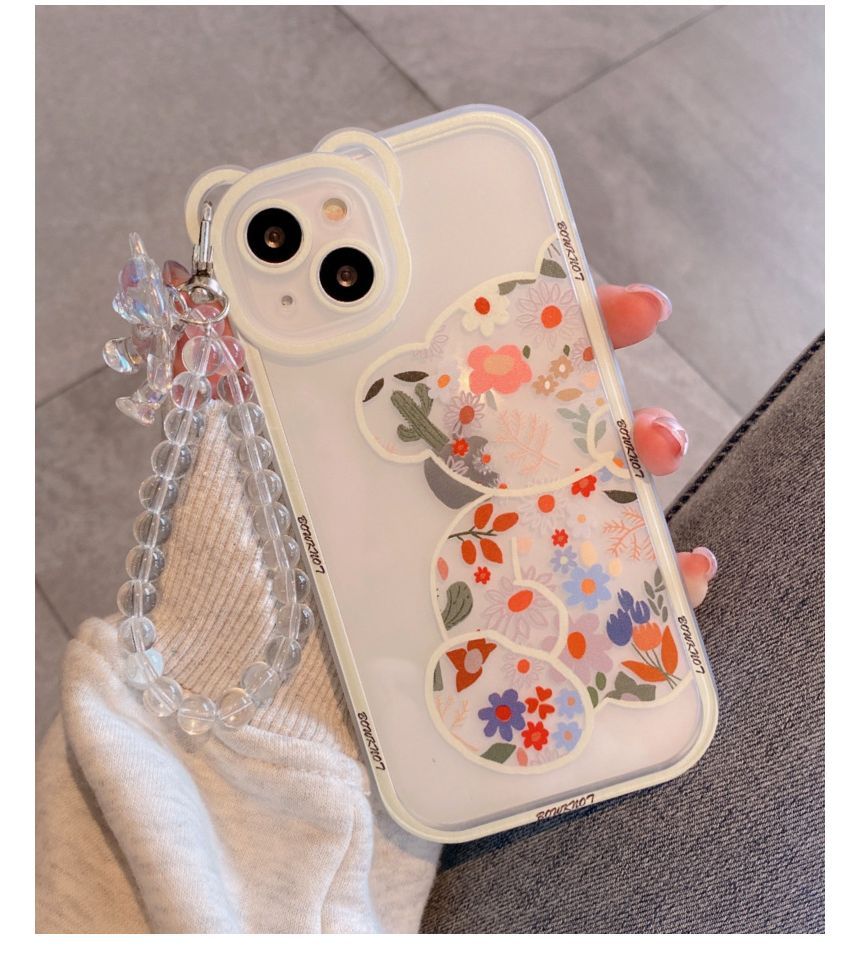 Case Bear Print Floral Phone