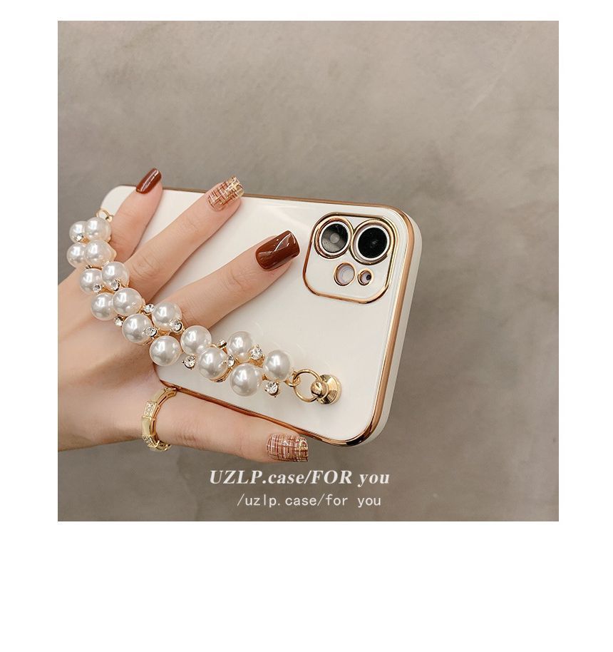 Case Phone Pearl Chain Faux