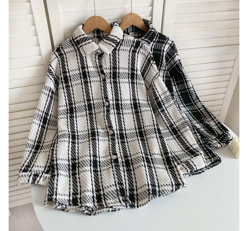 Plaid Button-Up Shirt Jacket
