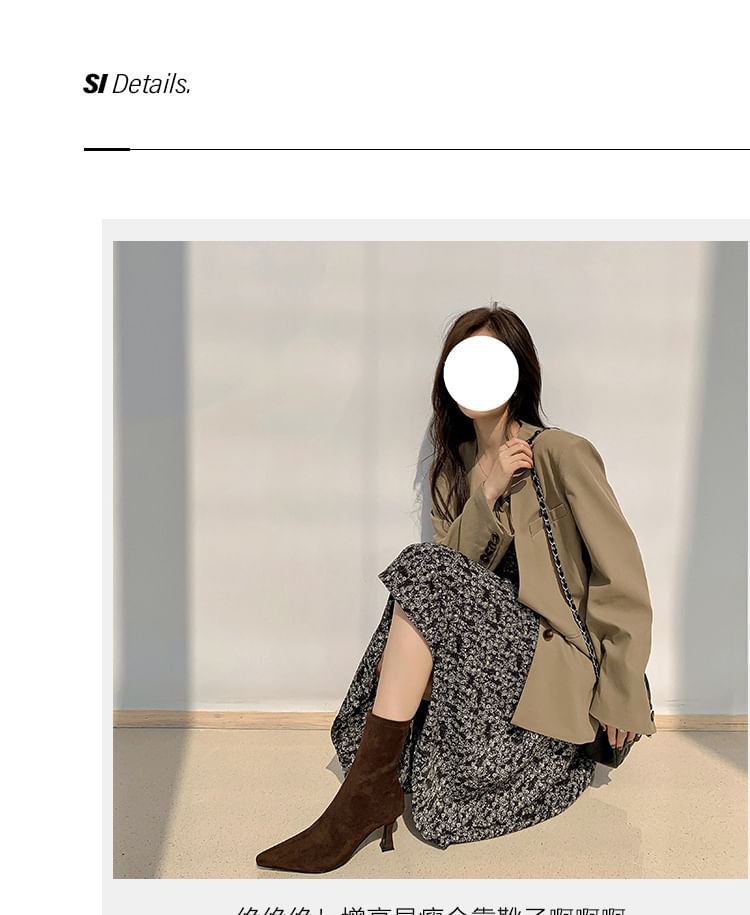 Pointed Heel Kitten Boots