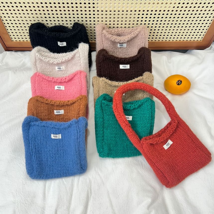 Bag Shoulder Applique Knit Label Plain