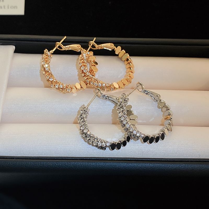 Alloy Hoop Rhinestone Earring