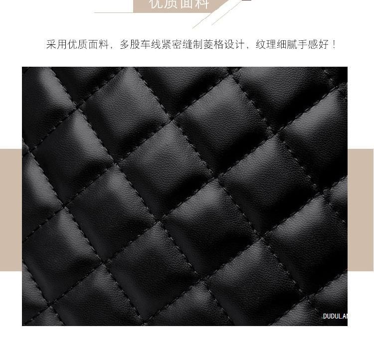 Leather Backpack Faux Quilted