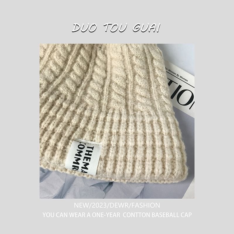 Bucket Hat Lettering Knit Applique