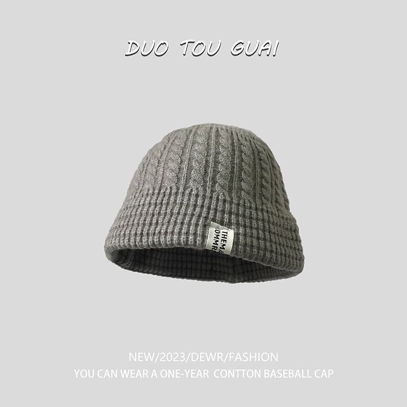 Bucket Hat Lettering Knit Applique