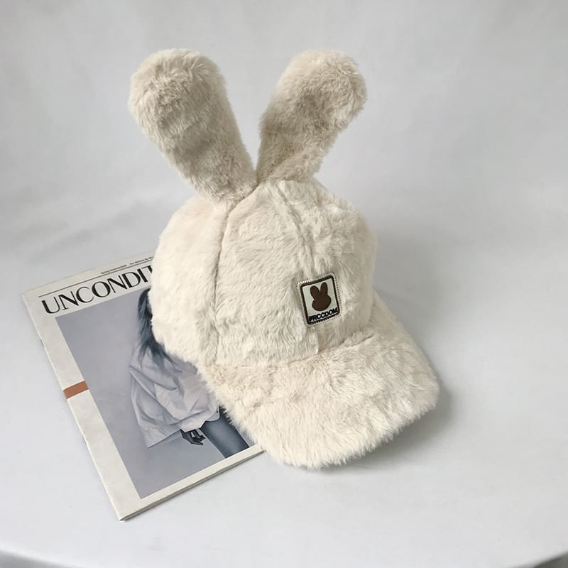 Rabbit Applique Chenille Ear Cap Baseball