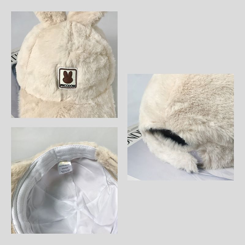 Rabbit Applique Chenille Ear Cap Baseball