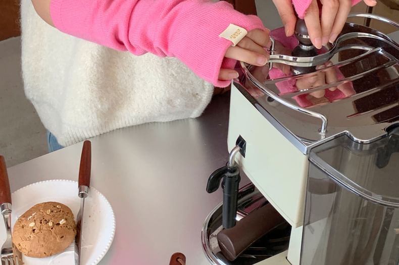 Knit Plain Long Gloves Fingerless