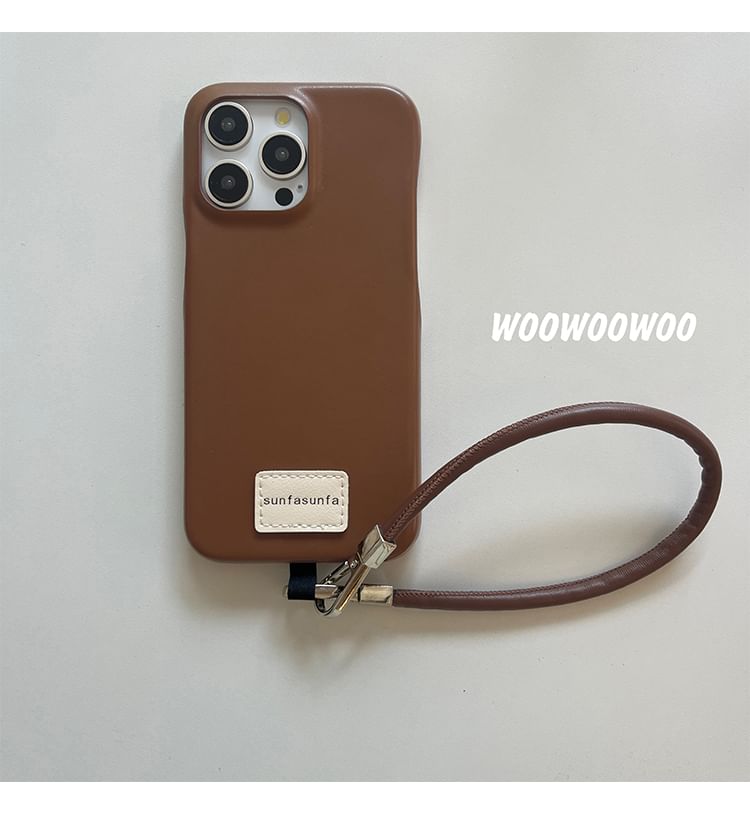 Lettering Phone Applique Faux Case Leather