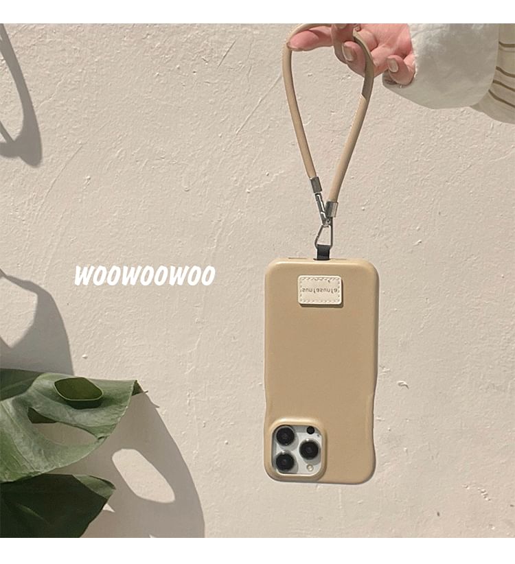 Lettering Phone Applique Faux Case Leather