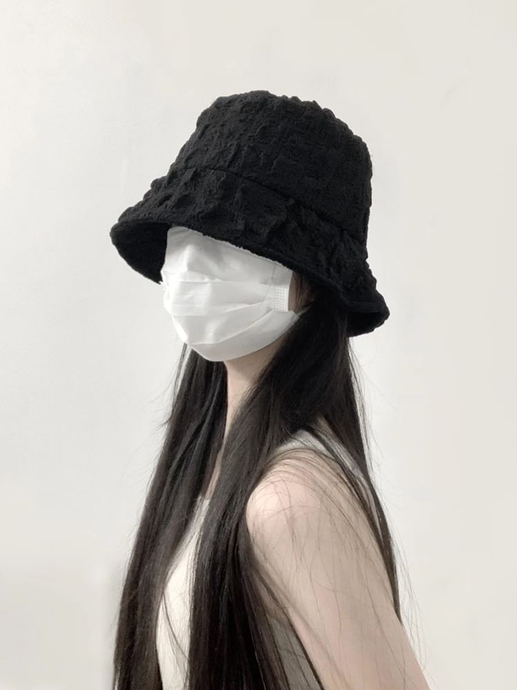 Bucket Shirred Plain Hat