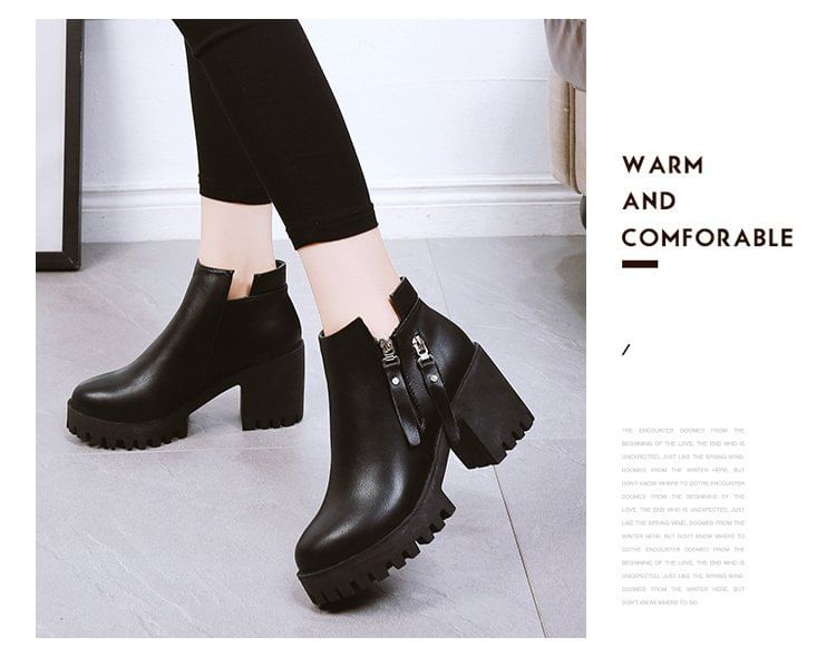 Ankle Chunky Heel Boots Platform