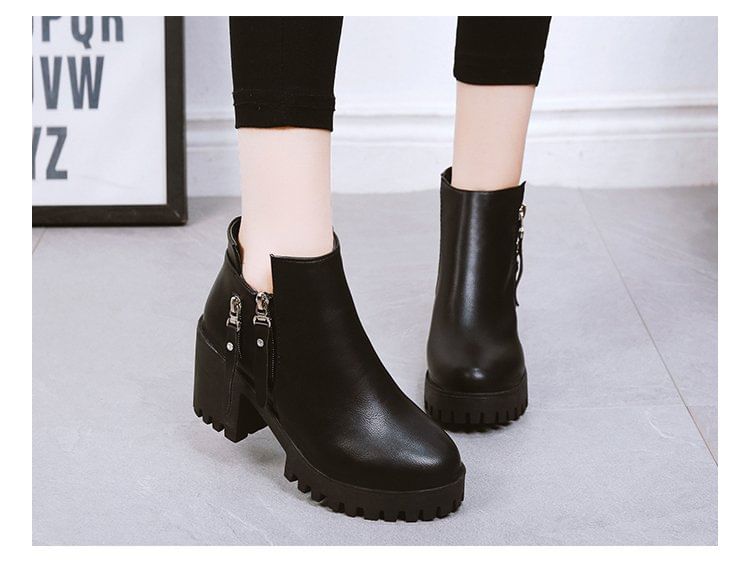 Ankle Chunky Heel Boots Platform