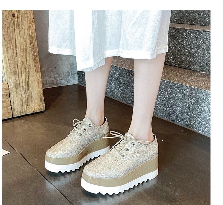 Lace-Up Platform Derby Shoes